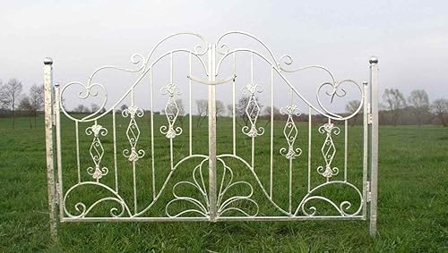Antik Pforte Gartentür Gartentor Tor Vitoria-GT180R Schmiedeeisen Feuer Verzinkt Zauntür Zauntor Gartenpforte mit Pfostenset 2m breit 200 cm breit Doppelflügeltor - Cheap-Us