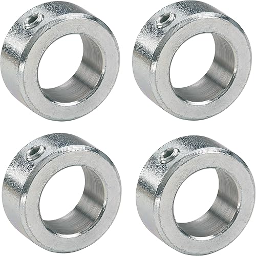 Dörner + Helmer Stellringe mit Innsechskant, Madenschraube, 20mm x 32mm, Verzinkter Stahl, 4 Stück im Set, Für Achsen - Cheap-Us