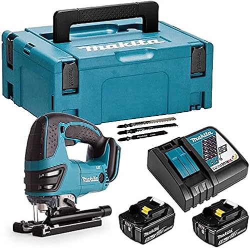 Makita DJV180RTJ Stichsäge, 18 V, Li-Ion, LXT komplett mit 2 x 5,0 Ah Akkus und Ladegerät, Lieferung in einem Makpac-Koffer - Cheap-Us