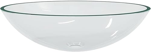 ShGaxin Waschbecken Glas 50x37x14 cm Transparent, Aufsatzwaschbecken, Bathroom Sink, Waschtisch, Aufsatzbecken, Ablaufgarnitur - 345237 - Cheap-Us
