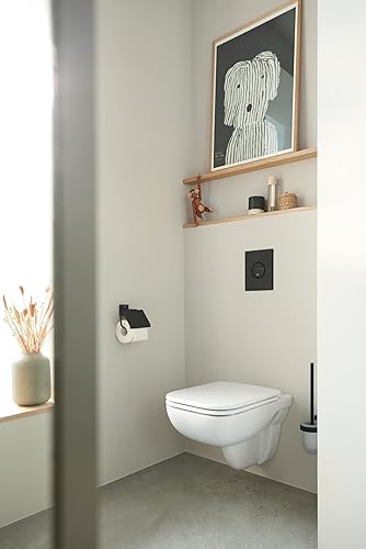 GROHE Nova Cosmopolitan - Abdeckplatte (156x197mm, wassersparend, für 2-Mengen- & Start & Stopp- Betätigung), phantom black, 38765KF0 - Cheap-Us