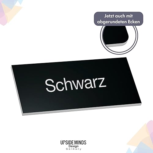 1x Namensschild selbstklebend - 12 versch. Farben - MADE IN GERMANY - 0,8mm dick - Namensschild für Haustür und Briefkasten - Klingelschild wetterfest - Hochwertiges Türschild/Briefkastenschild - Cheap-Us