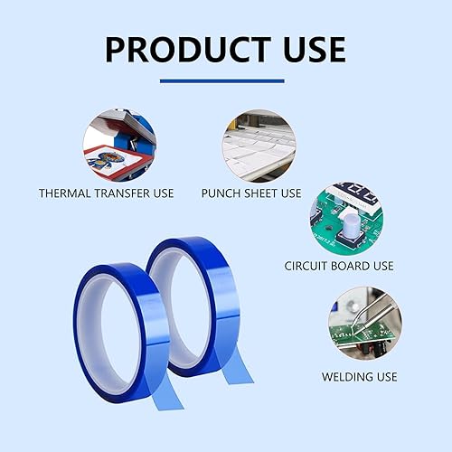 CXNXFD Hitzebeständiges Klebeband, 2 Rollen 20 mm x 33 m Thermoband, Wärmebänder für Wärmepresse, Sublimatione,Elektronik Druck,lektronische Leiterplatten，DIY Handwerk - Cheap-Us