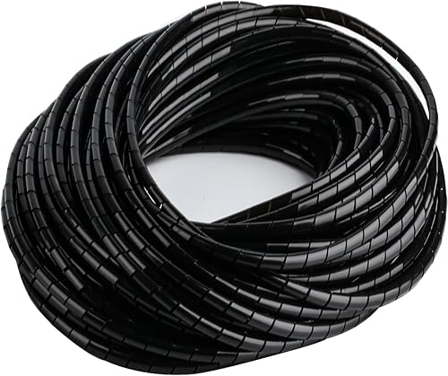 2 STK Spiral Kabelschlauch Schwarz,35 Meter Universal Kabel Spiralschlauch, Kabelschutzschlauch Kabelmanagement, Kabelkanal für TV Computer PC Kabelführung Kabel Organizer 4mm x 20m/6mm x 15m - Cheap-Us