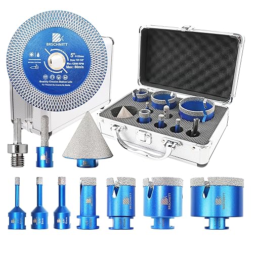 Diamant Fliesenbohrer Set - BRSCHNITT M14 Diamantbohrer Lochsäge für Fliesen Porzellan Keramik Marmor Granit Bohrungen&10mm&50mm Fresa Diamantata Diamant Trennscheibe125mm - Cheap-Us
