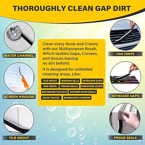 3 Stück Multifunktionale fugenbürste,Reinigungsbürste Bad,Spaltreinigungsbürste Flach,Fugen Bad,Fugenreiniger Bad,Fugenbürste Bad,für Bad,Küche,Bodenfliesen - Cheap-Us