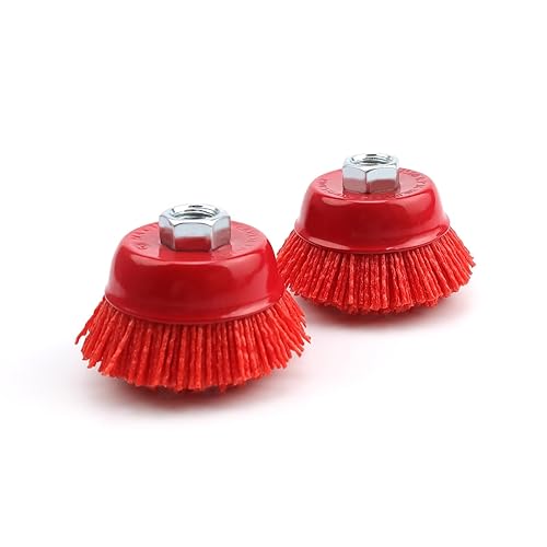 LNSYSNS Nylonbürste, 2 Stücke Nylonbürste Bohrmaschine, Durchmesser 63,5MM Schraubschüsseltyp Topfbürste, Wird zur Rostentfernung, Farbentfernung, Gratentfernung, Schmutzreinigung usw - Cheap-Us