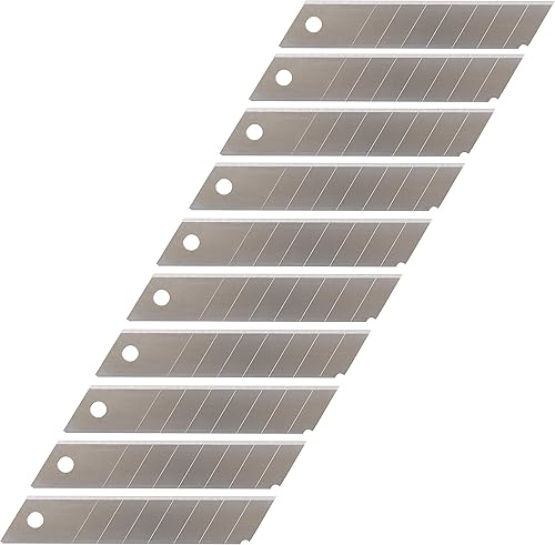 D.RECT 7212 Abbrechklingen Cuttermesser - 10x Cutter Klingen - Ersatzklingen für Universalmesser - Cutterklingen groß - Teppichmesser Messerklingen - Cuttermesser Klingen 18mm - Cheap-Us