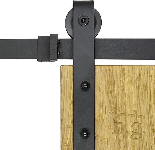 1x Natural Goods Berlin SCHIEBETÜRSYSTEM mehrere Modelle, Schwarz pulverbeschichtet, 2m, Scheunentor, Küchentür, Raumtrenner, Beschlag, Barn Door Hardware (Modell 'J 200', Schwarz) - Cheap-Us
