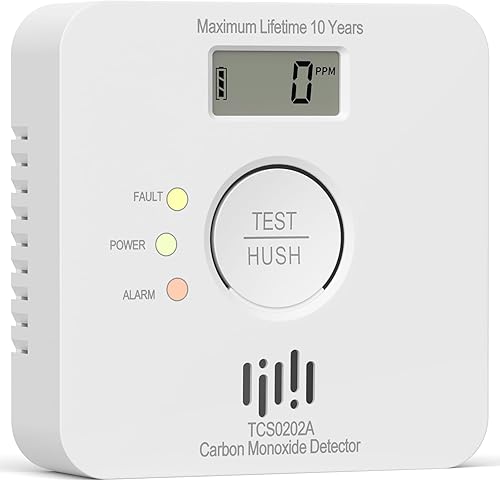 LIORQUE Kohlenmonoxid Melder, CO Melder mit 10-Jahres-Batterie, 10 Jahre Sensor, LCD Display, 85 dB Alarm, EN 50291 Zertifiziert, Weiß - Cheap-Us