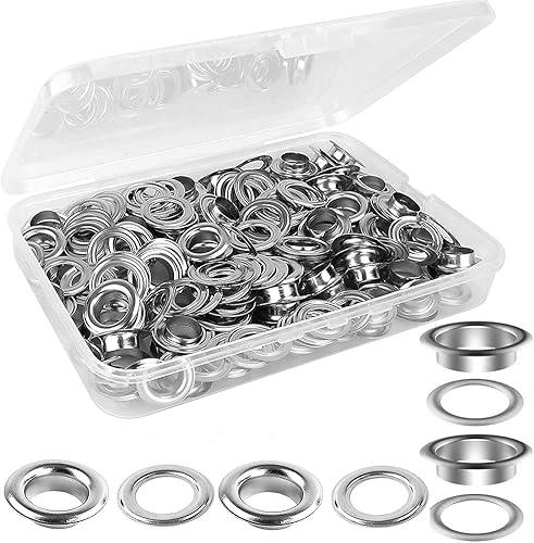 50 Sets Ösen Set, 20mm Ösenzange Metallösen, Grommet Werkzeug Kit, Ösen mit Scheiben, Silber Metallösen für Schuhe, Kleidung, Tasche, DIY Handwerk (Installationswerkzeuge nicht enthalten) Stil D - Cheap-Us