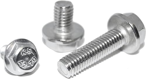 Sechskantschrauben mit Flansch M6X12 20 Stück DIN 6921 A2 Edelstahl rostfrei, Vollgewinde ohne Sperrverzahnung - Cheap-Us