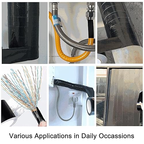 ZZHypGr Aluminium Klebeban 50mm x 20m, Selbstklebendes Alu-Klebeband Aluband, Wasserdichtes- und hitzebeständiges Band zum Versiegeln, Reparieren und Isolieren (Schwarzes Band 1PCS) - Cheap-Us