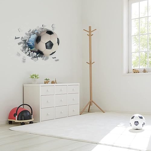 YunBey 3D Wandtattoo Fussball Breakthrough Fussball Wand Sticker Abnehmbaren Wandaufkleber für Kinderzimmer Jungen Fußball Deko für Jugendzimmer Wohnzimmer - Cheap-Us