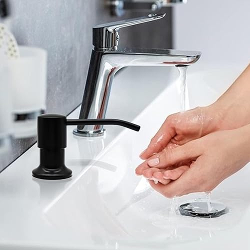 Seifenspender für die Küchenspüle, Edelstahl gebürstet, eingebauter Seifenspender für die Spüle mit 500ml Plastikflasche, Nachfüllung von Oben über den Pumpenkopf, geeignet für die Arbeitsplatte. - Cheap-Us