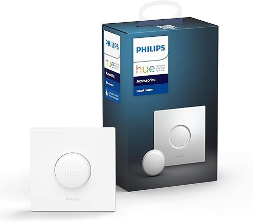 Philips Hue Smart Button für Hue Lichtsysteme, smarter Dimmer zur Steuerung von Leuchten, kabelloser Lichtschalter ohne Installation, weiß - Cheap-Us