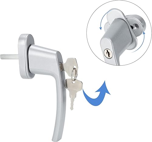 Jopassy Aluminium Fenstergriff mit Schloss in Stiftlänge 35cm Abschließbare Fenstergriffe,Kindersicherung Abschließbar Fensterschloss für alle gängigen Fenster und Balkontüren-8 Stück(Weiß) - Cheap-Us