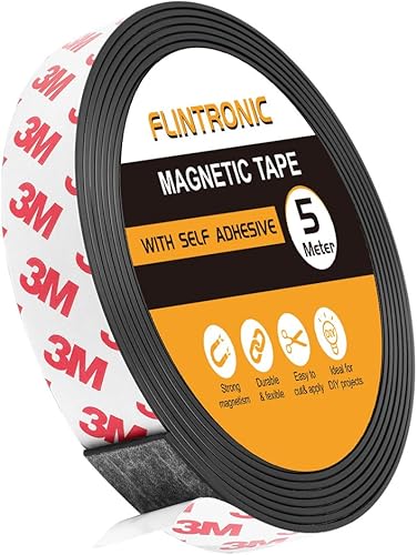 Flintronic Magnetband Selbstklebend, 2M Magnetstreifen für Fliegengitter und Moskitonetze, Ferroband Magnetband mit Starker Kleber, Fliegengitter Magnet Zuschneidbar für Küche, Schule, Büro - Cheap-Us