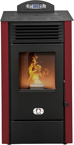 STUFE A PELLET ITALIA California 8 KW | Pelletöfen Effizienz 91% Heizt 70m² Autonomie 20 Std. Programmierbar 5 Geschwindigkeiten und Leistungsstufen Kompaktes Design 24 Monate Garantie Rot - Cheap-Us
