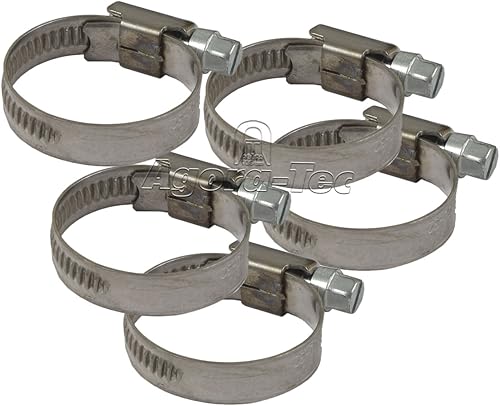 Agora-Tec Edelstahl Schellen W4 (5er Set) für 3/4 Zoll Schlauch, Ø von 20-32mm, 9 mm Breit - Cheap-Us