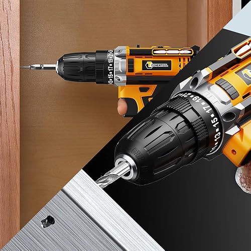 CONENTOOL 21V Akkuschrauber Set, Akku bohrschrauber mit 2000mAh Akkus, 45 N.m Max Akkuschrauber, Drehmoment auf 25+1 Stufen, bohrschrauber mit 30PCS - Cheap-Us