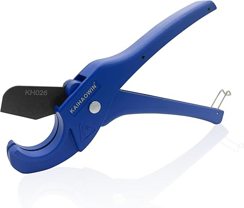 KAIHAOWIN PVC Rohrschneider, Rohrabschneider mit Scharfer Klinge, Eingebauter Feder für Müheloses Schneiden, Rohrschere mit Sicherheitsverschluss, PE Rohrschneider für Kunststoffrohre - Cheap-Us
