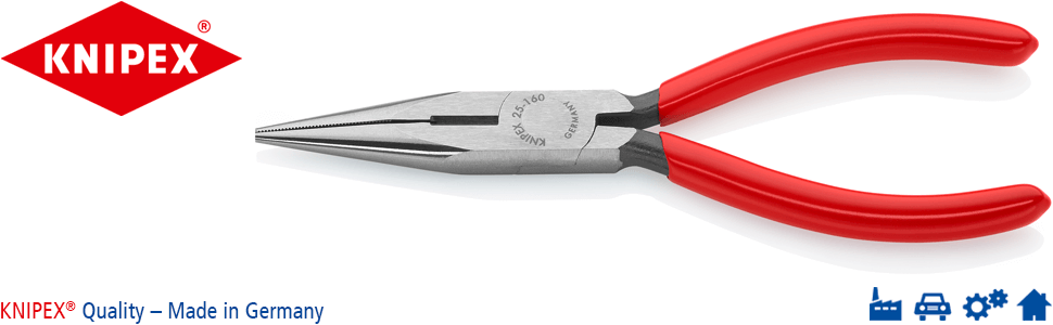 Knipex 25 01 160 Flachrundzange mit Schneide – Radiozange