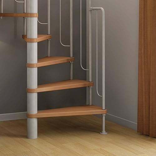 DOLLE Spindeltreppe Barcelona Höhe 229-291 cm Stufen Buche Unterkonstruktion weiß Durchmesser 138 cm - Cheap-Us