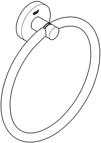 GROHE Start - Handtuchring (Material: Metall, verdeckte Befestigung, zum Kleben oder Bohren), chrom, 41174000 - Cheap-Us