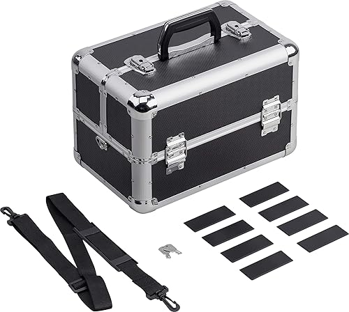 Meister Mehrzweckkoffer 450 x 320 x 225 mm - Extra viel Stauraum - Einteilbare Kleinteilfächer & Stehfach - Abschließbar - Inklusive 2 Schlüssel & Tragegurt / Kosmetikkoffer / 9095050, Beige - Cheap-Us