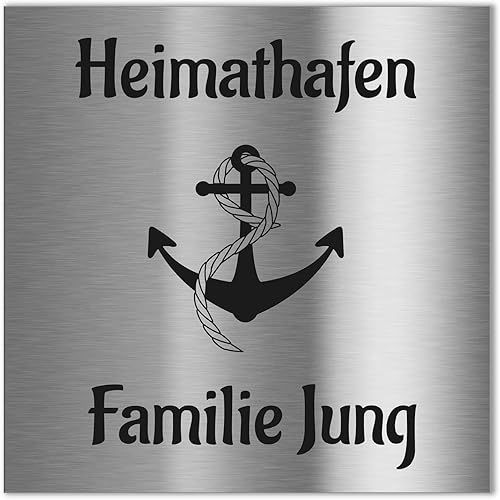 Jung Edelstahl Design Türschild Edelstahl mit Gravur Namenschild Schild selbstklebend Büroschild (60 X 15 mm) Klingelschild Briefkastenschild Briefkasten - Cheap-Us