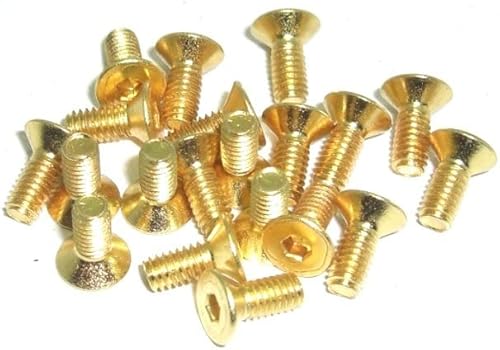 M2,5x6 DIN7991 goldene Senkkopfschraube Stahl 12,9 Titan Nitrid beschichtet 20 Stück Stahl Schraube Senkkopf mit TIN Beschichtung - Cheap-Us