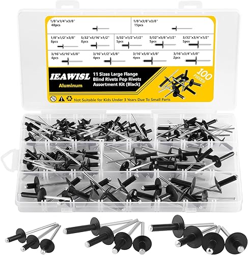 400 Stück Nieten Sortiment, 3mm/5mm Aluminium Blindnieten Set 8 Größen Silber popnieten mit Aufbewahrungsbox für Metall Holz Kunststoff - Cheap-Us