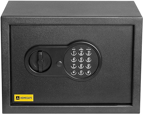 HomeSafe HV24E Möbeltresor mit Elektronikschloss, 20x44x38cm (HxBxT), Digitaler Tresor für Zuhause, Safe Box mit Schloss, Schranksafe, Geldsafe, Schmuck oder als Dokumentensafe, Laptop-Safe - Cheap-Us