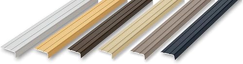 (6,99EUR/m) 25 x 10 x 900 mm Treppenwinkel silberfarben selbstklebend Treppenkantenprofil Treppenkante Kantenschutz - Cheap-Us