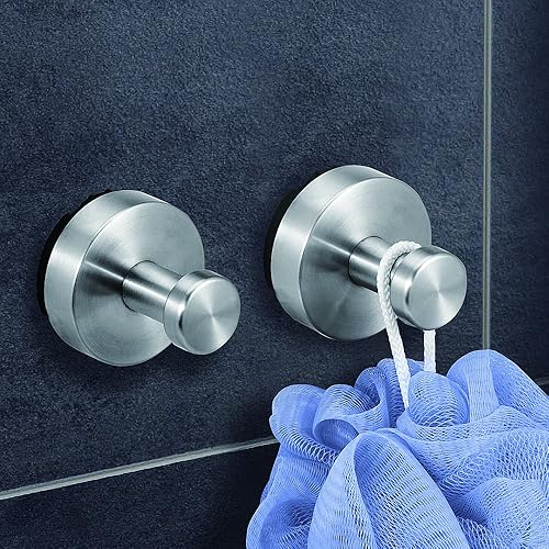 Dailyart Klebehaken Handtuchhaken ohne bohren klebehaken Bad Edelstahlhaken Haken Wandhaken ohne bohren für Haus, Küche, Bad, Toilette, Rostfrei und Wasserdicht, kein Bohrer, 2 Stück - Cheap-Us
