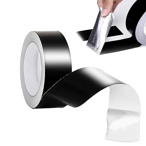 ZZHypGr Aluminium Klebeban 50mm x 20m, Selbstklebendes Alu-Klebeband Aluband, Wasserdichtes- und hitzebeständiges Band zum Versiegeln, Reparieren und Isolieren (Schwarzes Band 1PCS) - Cheap-Us