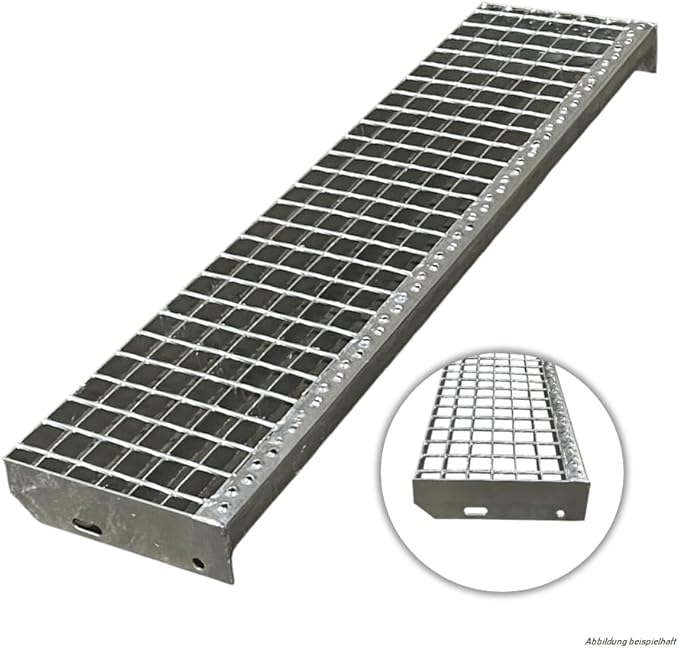 4 Stufen Stahltreppe mit beidseitigem Geländer/Breite 100 cm Geschosshöhe 55-85cm / Robuste Außentreppe/Wangentreppe/Stabile Industrietreppe für den Außenbereich/Inklusive Zubehör - Cheap-Us