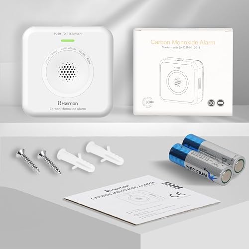 HEIMAN Funkvernetzter CO-Melder, CO Alarm Kohlenmonoxid 10 Jahre Sensor - Batterien austauschbar 85 dB Kohlenmonoxidmelder für Zuhause, tragbar, Batteriebetrieben (1) - Cheap-Us