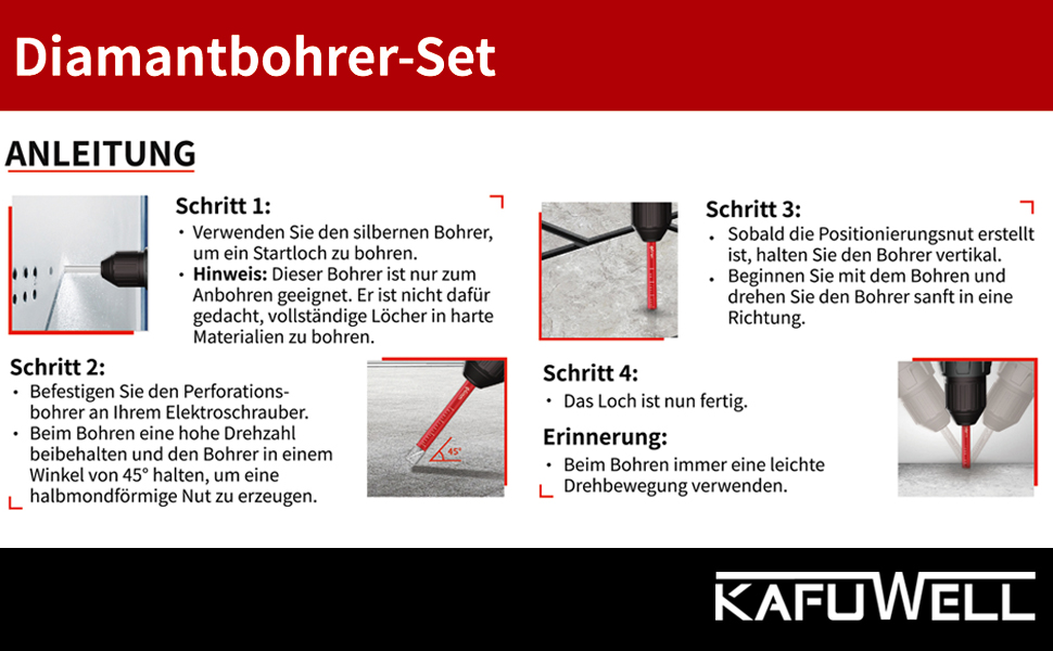 Diamantbohrer-Set anleitung