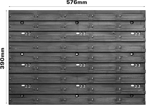 Lagersystem Wandregal 576 x 390 mm | 15 stck. Box | Stapelboxen Schüttenregal Sichtlagerkästen | Extra Starke Wandplatten | Regal Erweiterbar | Werkstattregal Lagerregal Werkstattwandregal Steckregal - Cheap-Us