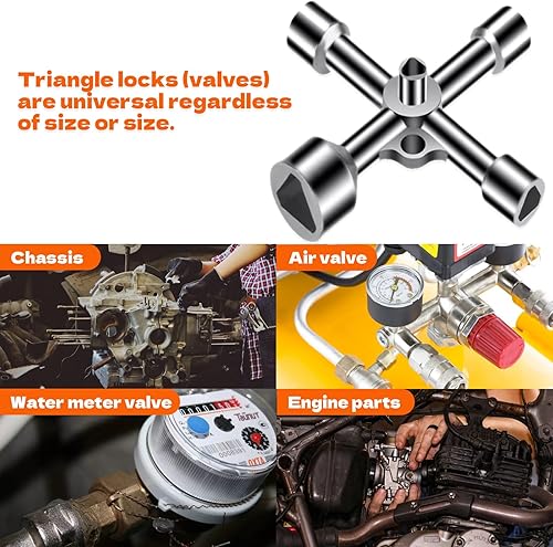 Dreikantschlüssel,Schlüssel Dreikant Utilities Mülltonne Absperrpfosten Cross Bauschlüssel Universal Dreieck Multifunktionale Key Set Poller Schaltschrankschlüssel Universeller Dreiecksschlüssel - Cheap-Us