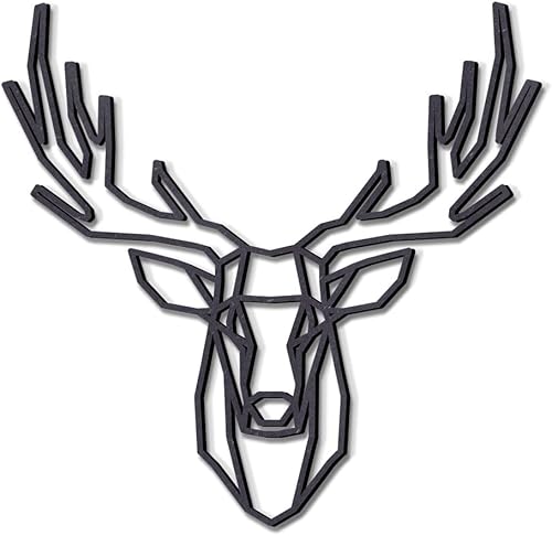 KUINEA Hirsch Wanddeko I Wanddeko Holz [Farbe Anthrazit] Wand Deko I Deko I Wanddekoration für Zuhause, Büro, Schlafzimmer, Wohnzimmer und Küche I Wanddeko Wohnzimmer I Wandbild I Wandbilder - Cheap-Us