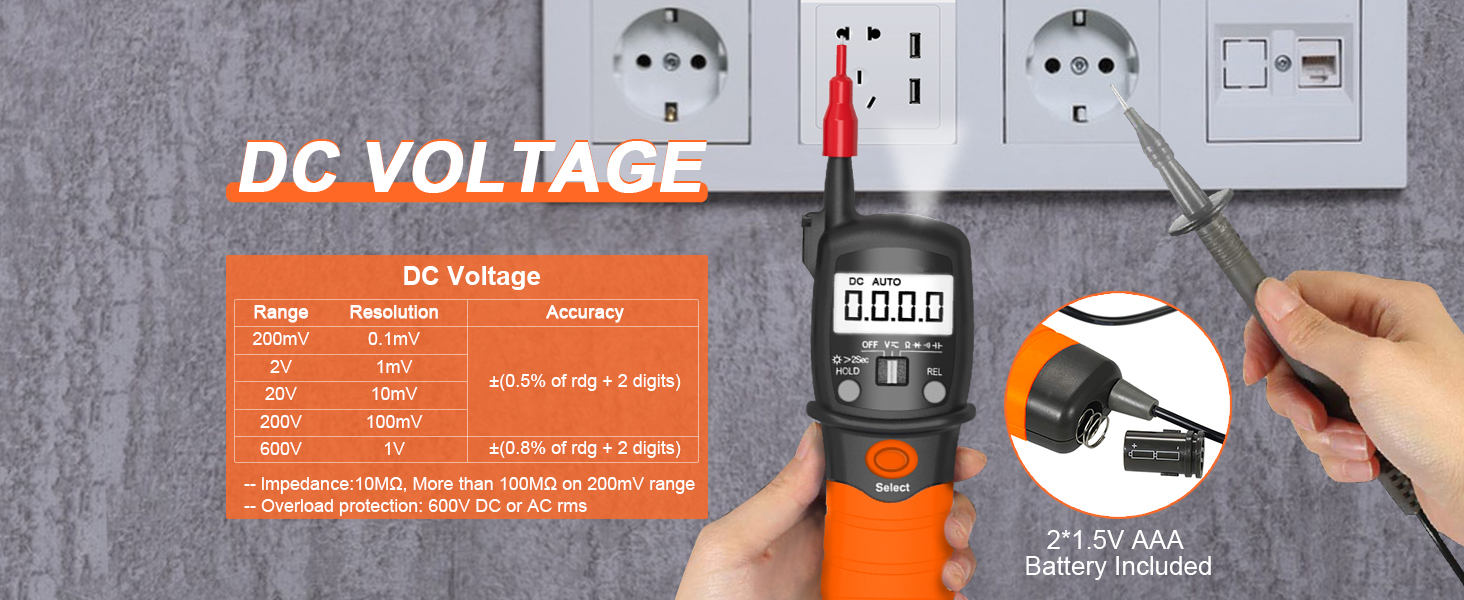 AC/DC Multi Tester Spannung, Strom, Widerstand, Durchgangsprüfung