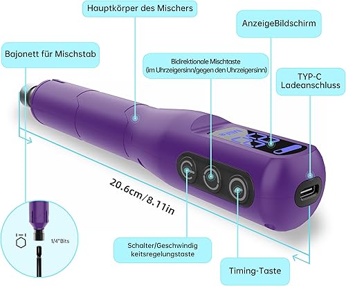 Mlife Upgraded Resin Mixer, Epoxy Resin Electric Stirrer, Paint Mixer & Timed Epoxy Resin Mixer for Epoxy Resin,Silicone Mixing, Resin Molds, DIY Crafts, Epoxy Resin Kit, with Mixer Stand(Black) - Cheap-Us