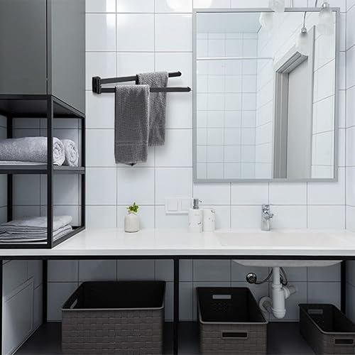 BGL Verchromter Handtuchhalter, Edelstahl, Wandmontage, Handtuchhalter mit 2 Schwenkstangen - Cheap-Us