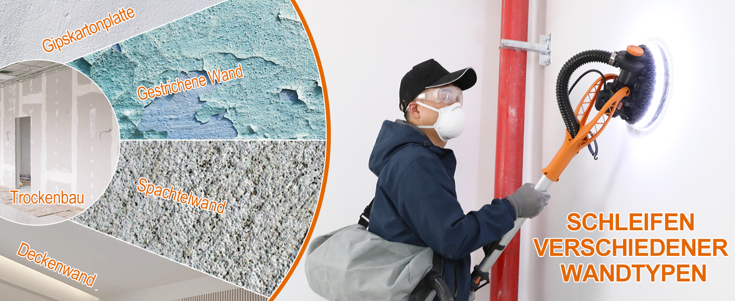 Die multifunktionale trockenbauschleifer mit absaugung ist vielseitig einsetzbar