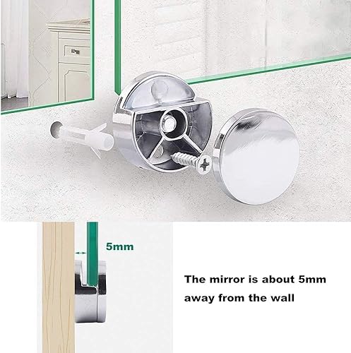 Onous 8 Stück Klemmbefestigung Abstandshalter für Glas Acrylglas Bilder Wall Art Schraubenmontage Zinklegierung Spiegelclip Spiegelhalterung Halter inkl 8Edelstahlschrauben und 8Dübel - Cheap-Us