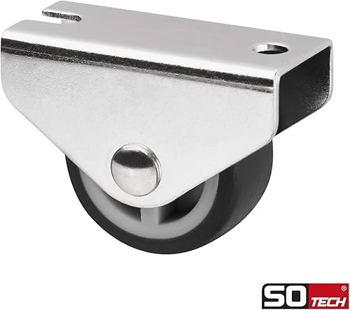 Sotech 8er Set Kastenrolle TRIER (Ø 30 mm, für Seitenmontage, dunkelgrau) Bockrolle, leise und bodenschonend, Ideal für Bettkästen und Bodenschubladen - Cheap-Us