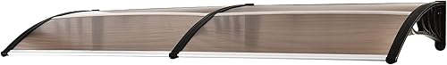 Outsunny Pultvordach Vordach für Haustür 75x195x23 cm Überdachung 5mm Polycarbonat Sonnenschutz Regenschutz für draußen Alu Braun - Cheap-Us